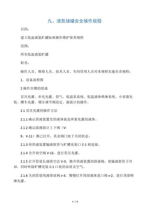 液氮储罐安全操作规程