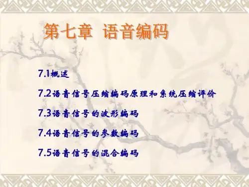 第十四讲 语音信号处理第7章