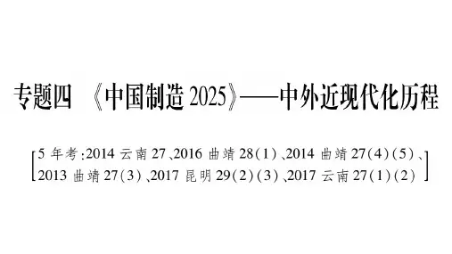 2019云南中考历史复习课件:第2篇 知能综合提升 专题4〓《中国制造2025》——中外近现代化历程(共36张PPT)