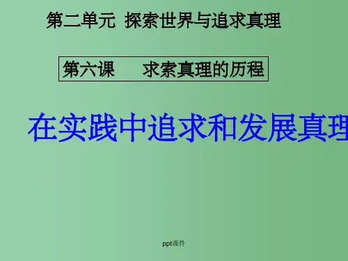 高中政治 2.6.2在实践中追求和发展真理的教学课件 新人教版必修4