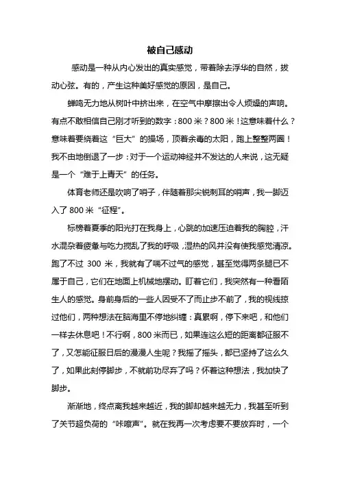 初三作文：被自己感动作文600字