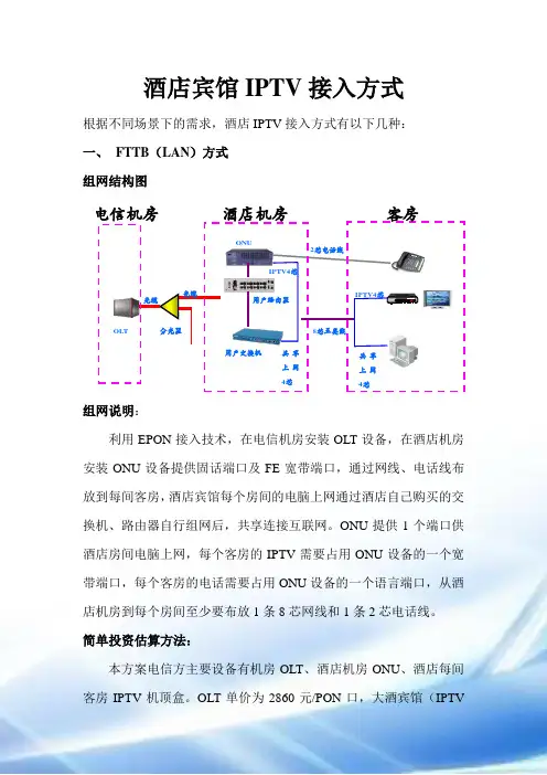 酒店宾馆IPTV接入方式