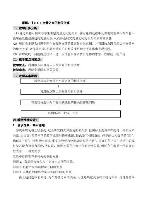 变量之间的相关关系