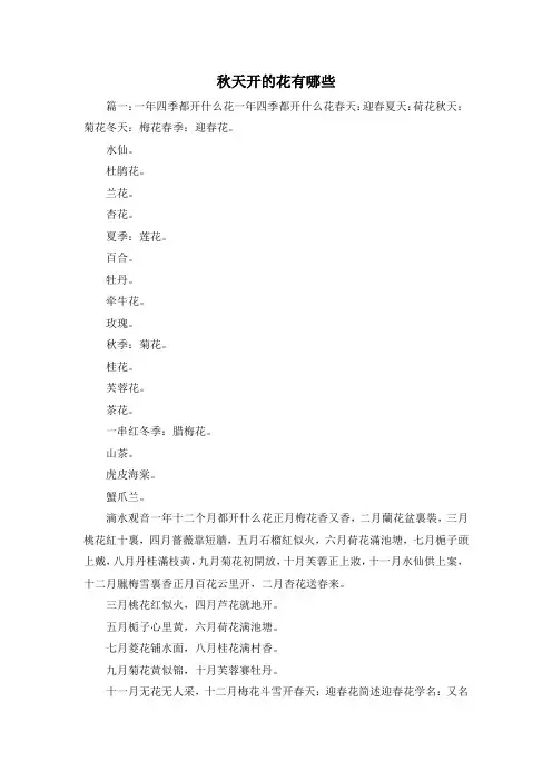 最新-秋天开的花有哪些 精品