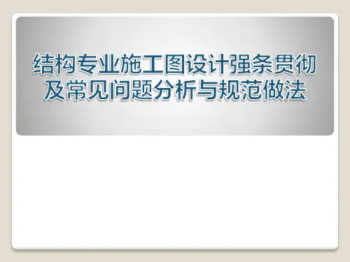 结构专业施工图设计强条贯彻及常见问题分析与规范做法