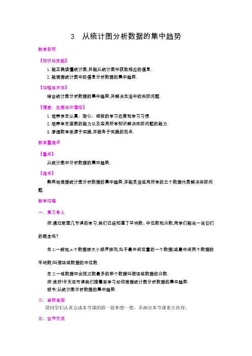 6.3 从统计图分析数据的集中趋势 