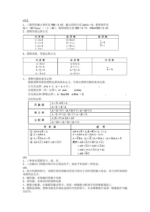 数字逻辑知识点总结 2