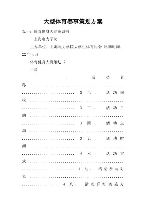 大型体育赛事策划方案doc