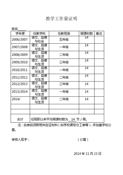 教学工作量证明