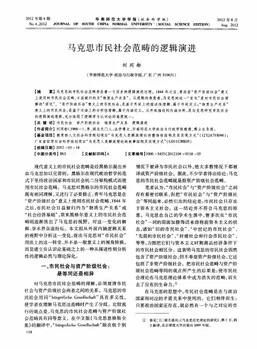 马克思市民社会范畴的逻辑演进