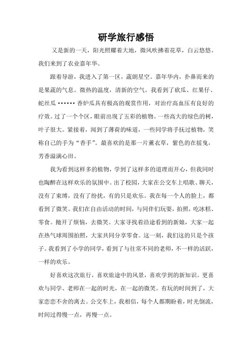 研学旅行感悟
