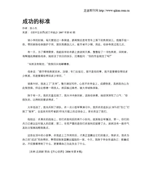 成功的标准 2