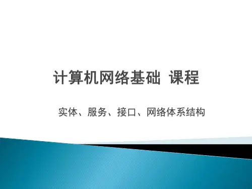 21 实体、服务、接口、网络体系结构