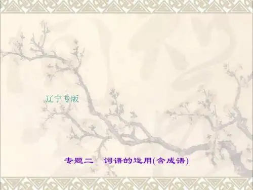 中考语文第2部分积累与运用专题二词语的运用含成语课件新人教版