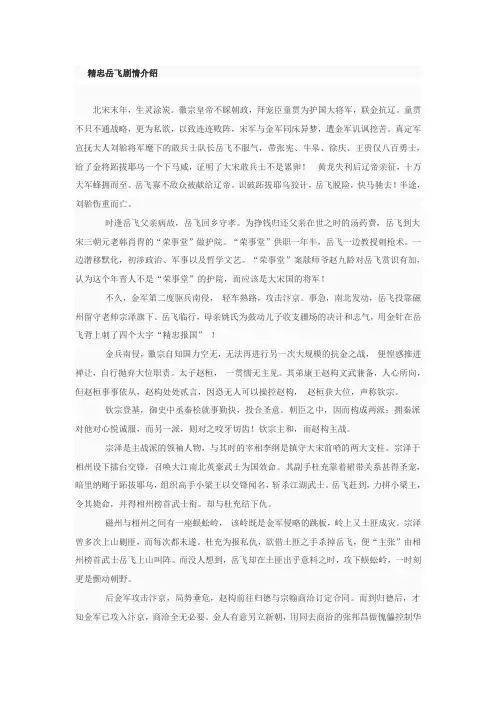 精忠岳飞剧情介绍