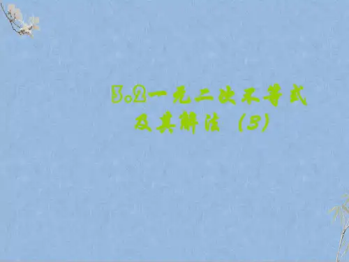 人教A版高中数学必修五3.2一元二次不等式的解法(3)