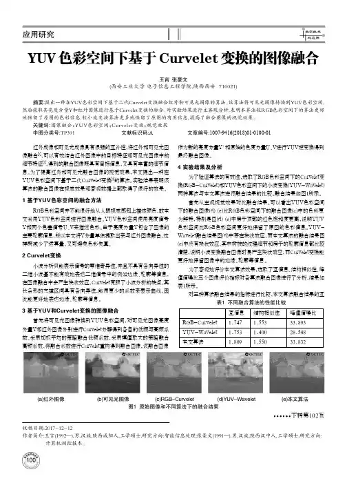 YUV色彩空间下基于Curvelet变换的图像融合