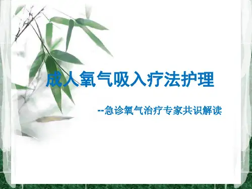 成人氧气吸入疗法护理