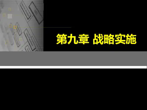 第九章战略实施