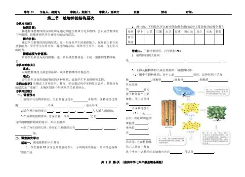 第三节植物体的结构层次
