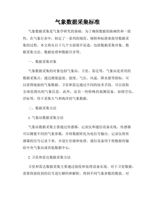 气象数据采集标准