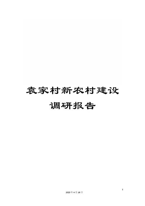 袁家村新农村建设调研报告