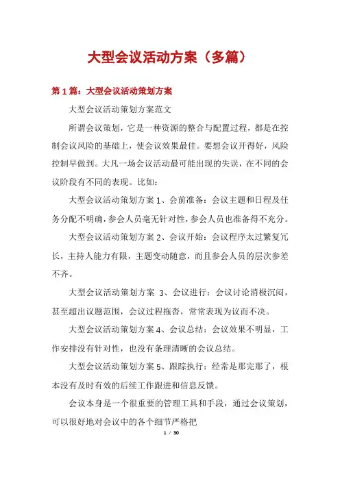 大型会议活动方案(多篇)