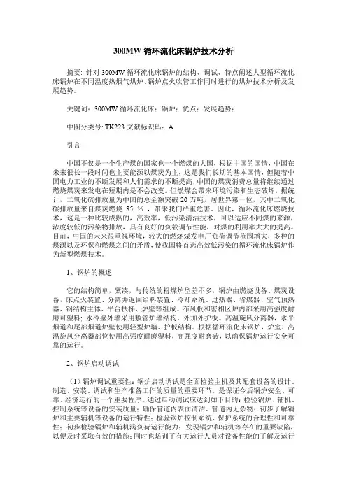 300MW循环流化床锅炉技术分析