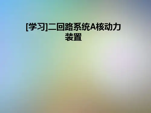[学习]二回路系统A核动力装置
