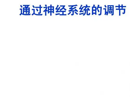 通过神经系统的调节一轮复习