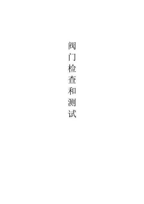 阀门检查和测试