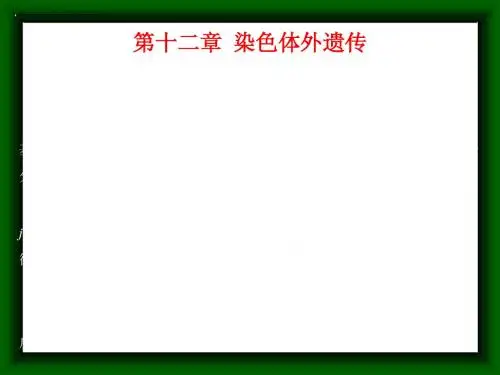第十二章  染色体外遗传