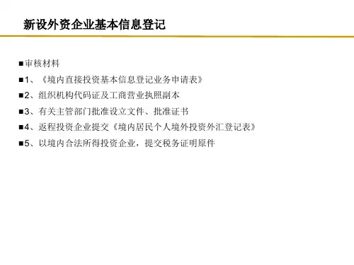 某资本项目外汇业务培训课程(PPT 37页)