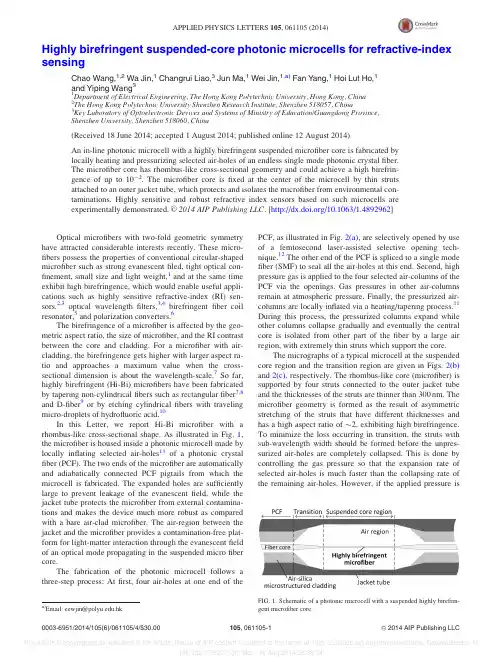 Highly birefringent suspended-core photonic microcells for refractive-index sensing