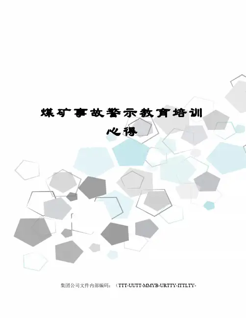 煤矿事故警示教育培训心得