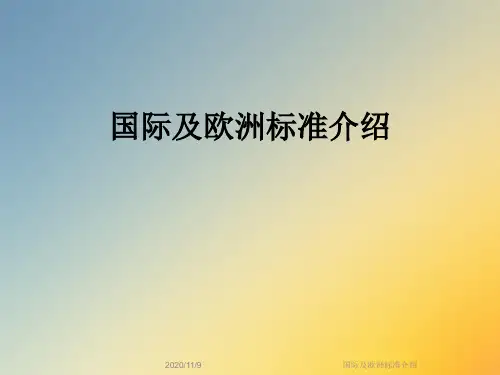 国际及欧洲标准介绍
