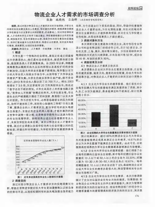 物流企业人才需求的市场调查分析