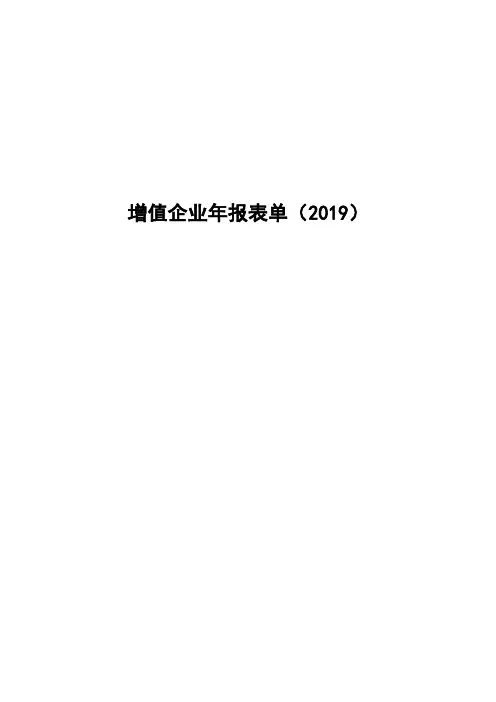 2019年度增值企业年报填写数据模板