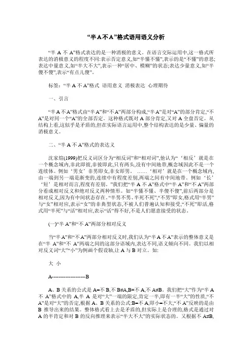 “半A不A”格式语用语义分析 2