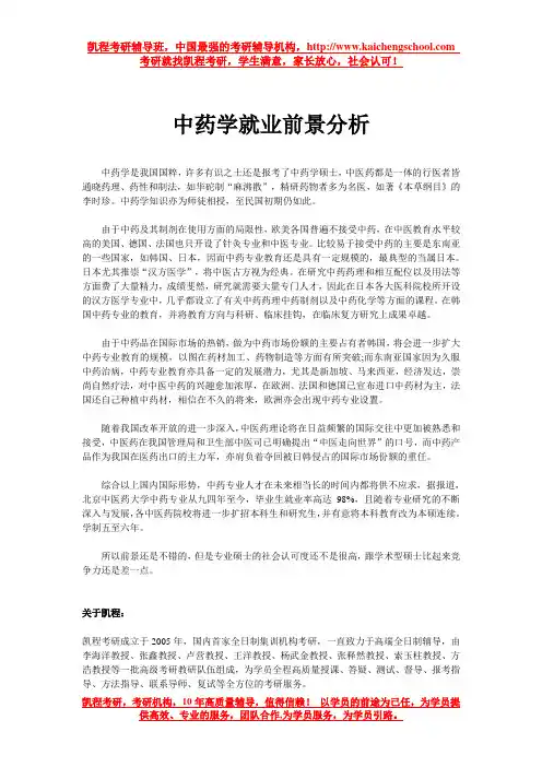 中药学就业前景分析