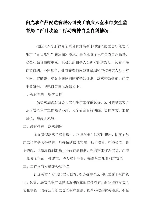 自查自纠报告 2