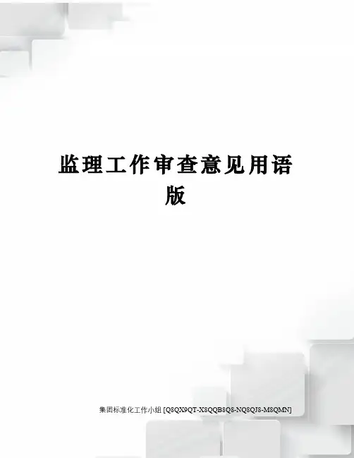 监理工作审查意见用语版