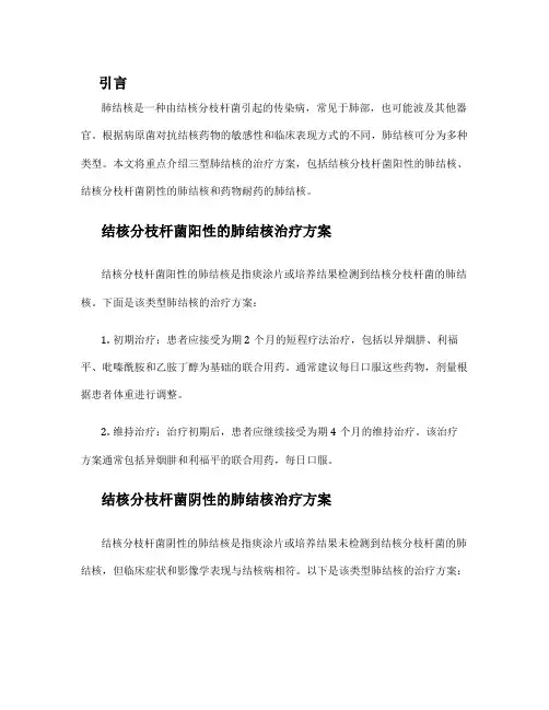 三型肺结核治疗方案