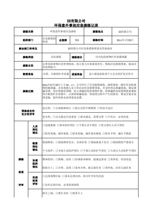 应急演练记录