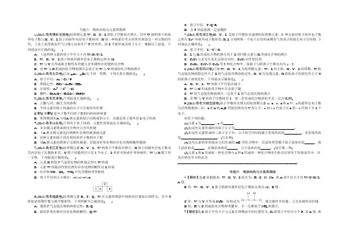 2015年人教版高三专题六 物质结构与元素周期律