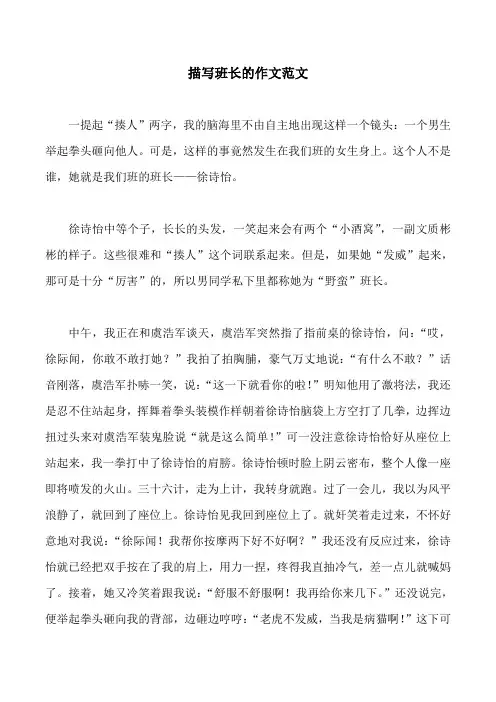 描写班长的作文范文