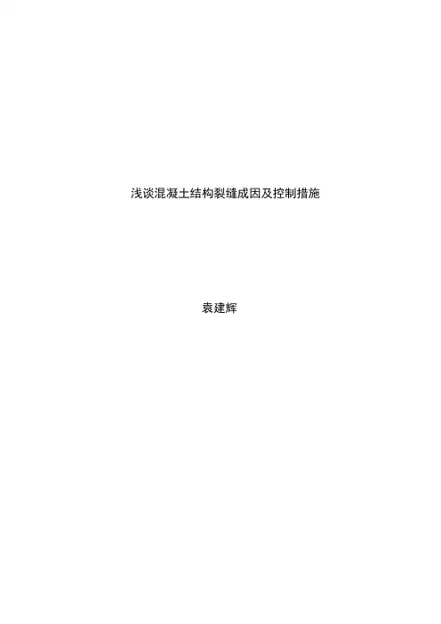 浅谈混凝土结构裂缝成因及控制措施【毕业论文,绝对精品】(2)
