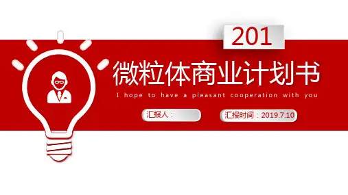 红色创意微粒体商业计划书PPT模板