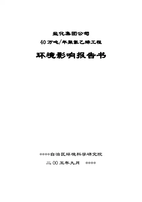 中盐吉兰泰40万PVC聚氯乙烯工程项目环评报告书