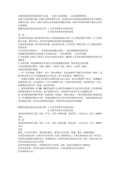电视节目包装复习重点1